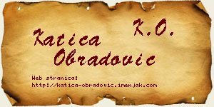 Katica Obradović vizit kartica